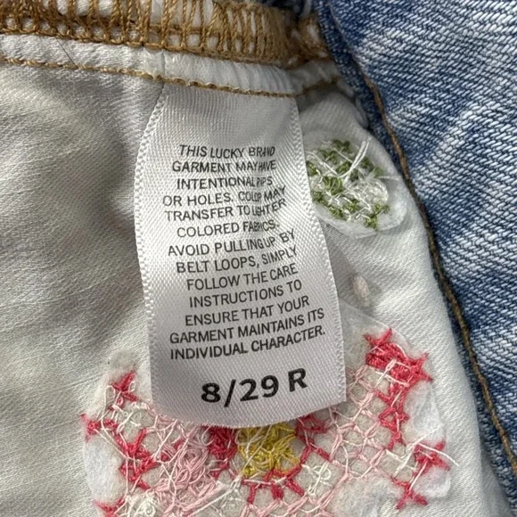 Lucky Brand 6/29R Jeans Womens Embroidered Floral Coquette Cottagecore - Picture 5 of 9